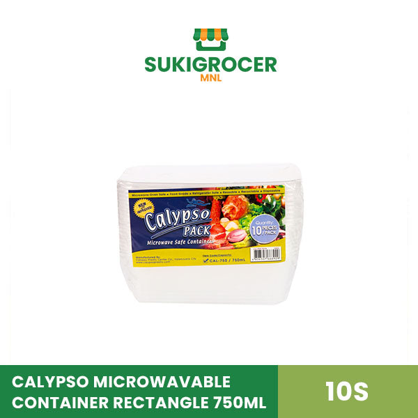 Calypso Microwavable Container Rectangle 750ML 10s