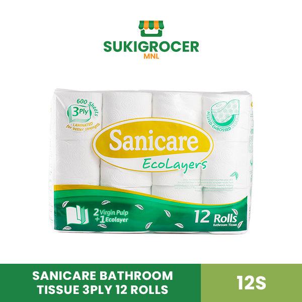 Sanicare Bathroom Tissue 3ply 12 Rolls