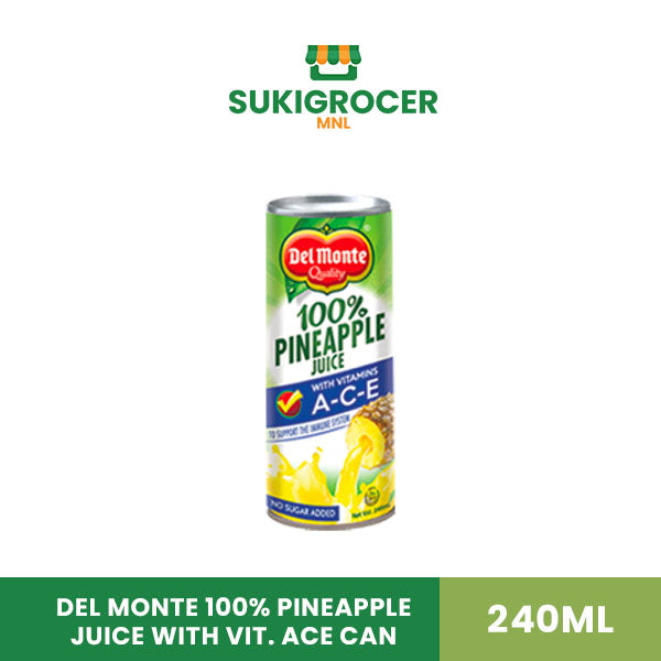 Del Monte 100% Pineapple Juice with Vit. ACE Can 240ML