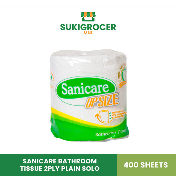Sanicare Bathroom Tissue 2ply 400 Sheets Plain Solo
