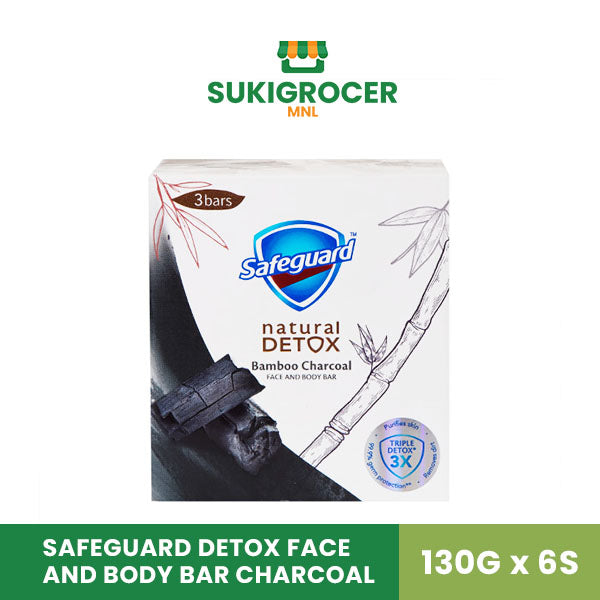 Safeguard Detox Face and Body Bar Charcoal 108G x 3s