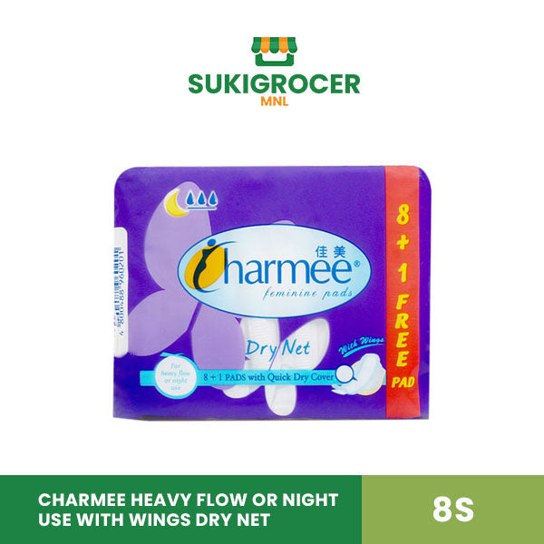 Charmee Heavy Flow or Night Use with Wings Dry net 8s