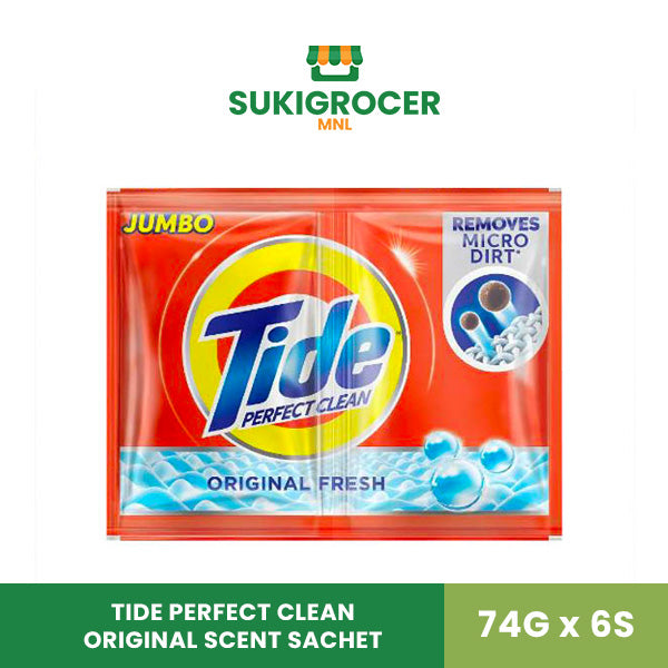 Tide Perfect Clean Original Scent Sachet 74G x 6s