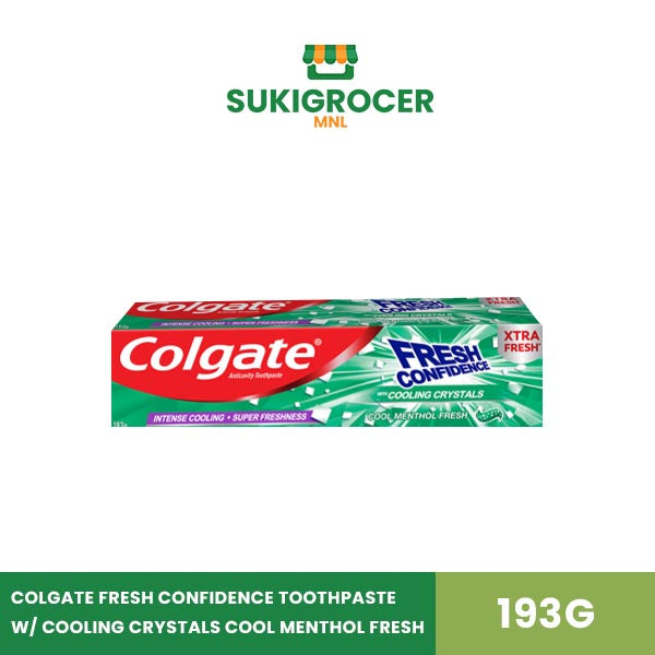 Colgate Fresh Confidence Toothpaste with Cooling Crystals Cool Menthol Fresh Green 193G