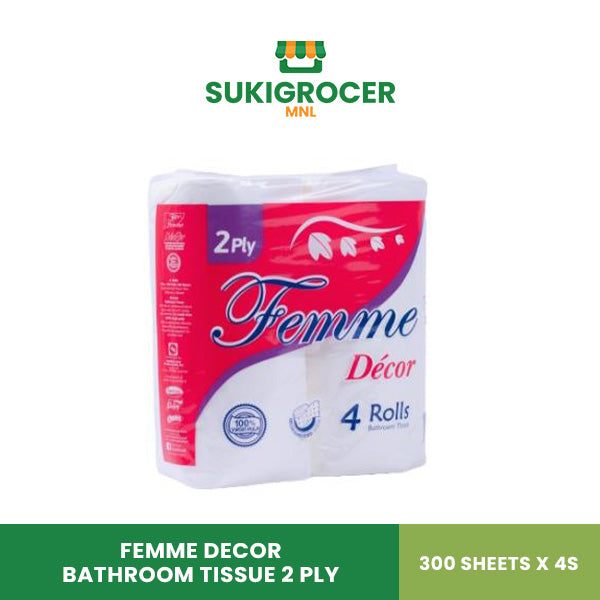 Femme Decor Bathroom Tissue 2 Ply 300 Sheets x 4s