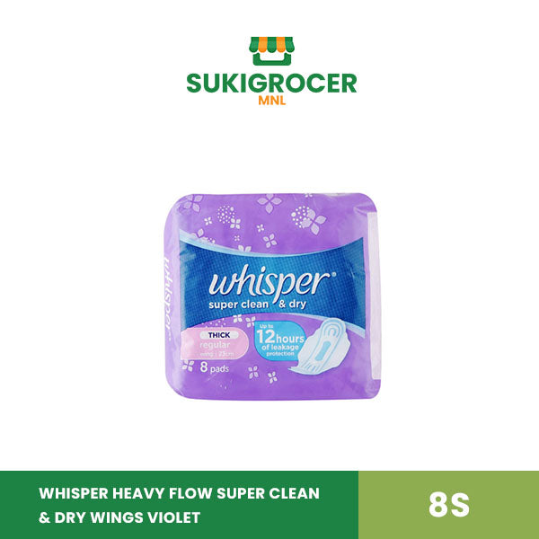 Whisper Heavy Flow Super Clean & Dry Wings Violet 8s