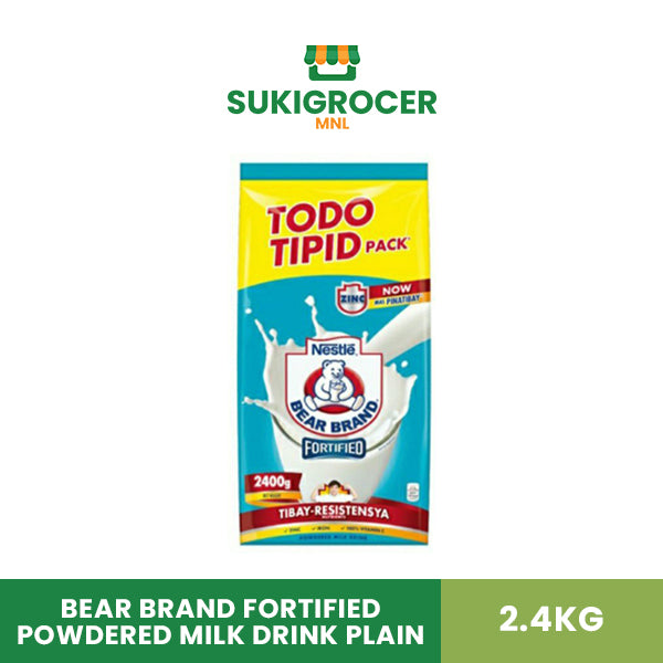Bear Brand Fortified Powdered Milk Drink Plain 2.4kG