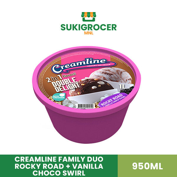 Creamline Family Duo Rocky Road + Vanilla Choco Swirl 950ML