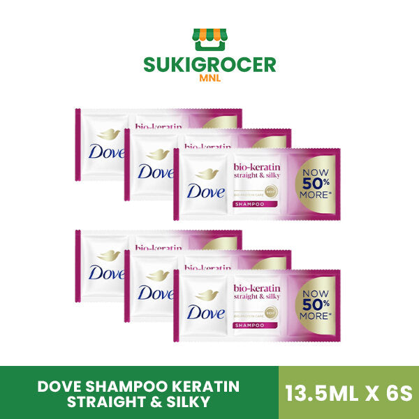Dove Shampoo Keratin Straight & Silky 13.5ML x 6's