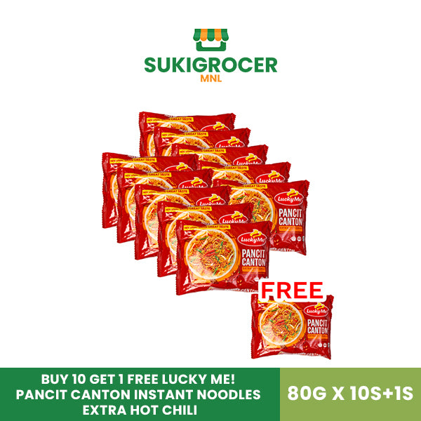 Buy 10 Get 1 Free Lucky Me! Pancit Canton Instant Noodles Extra Hot Chili