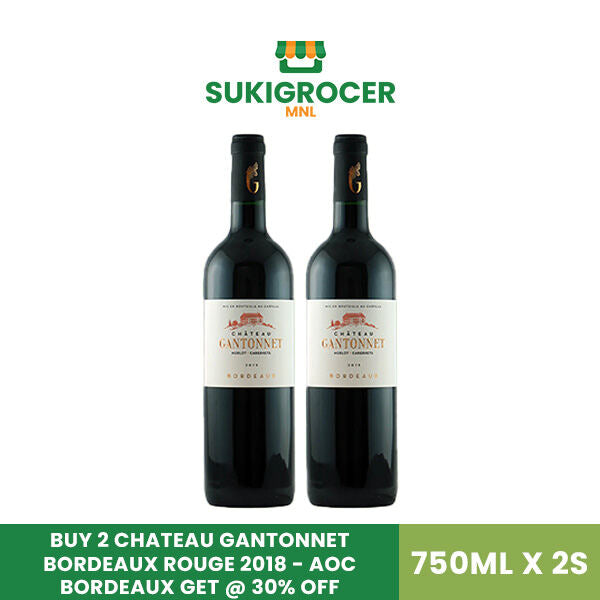 BUY 2 Chateau Gantonnet Bordeaux Rouge 2018 - AOC Bordeaux GET @ 30% Off Bundle