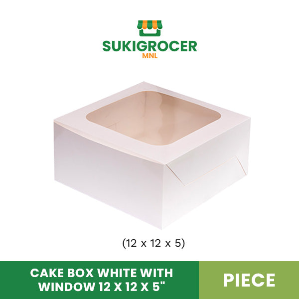 Cake Box White with Window 12 x 12 x 5"