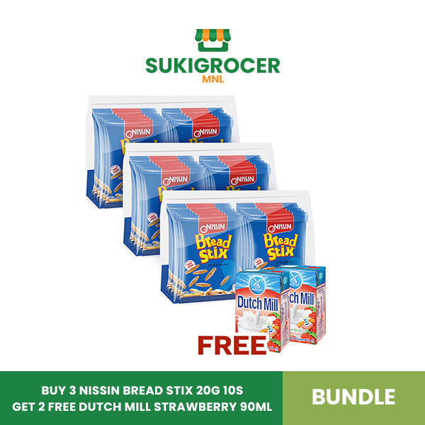 Buy 3 Nissin Bread Stix 20g 10s Get 2 Free Dutch Mill Strawberry 90ml Bundle