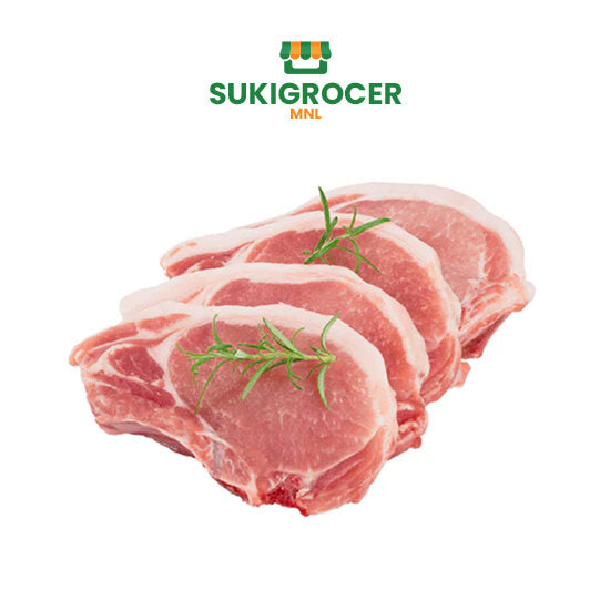 Rare Food Shop Pork Loin Bone-in Skin-on Porkchop 500G