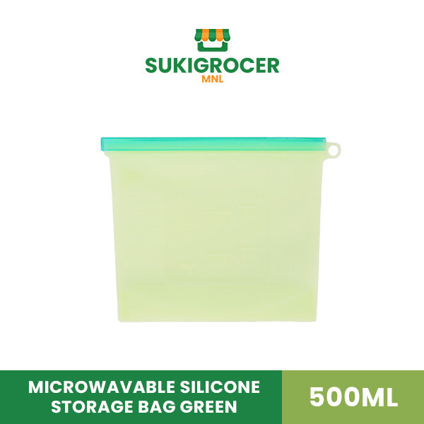 Microwavable Silicone Storage Bag Green 500ml