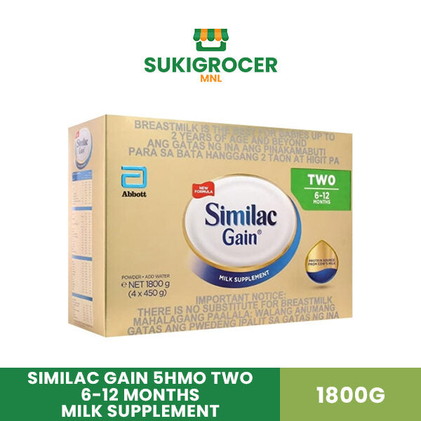 Similac Gain 5HMO Two 6-12 Months Milk Supplement 1800G [Expiration: Aug 16, 2025]