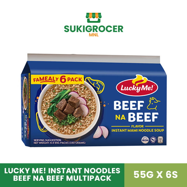 Lucky Me! Instant Noodles Beef na Beef Multipack 55G x 6s