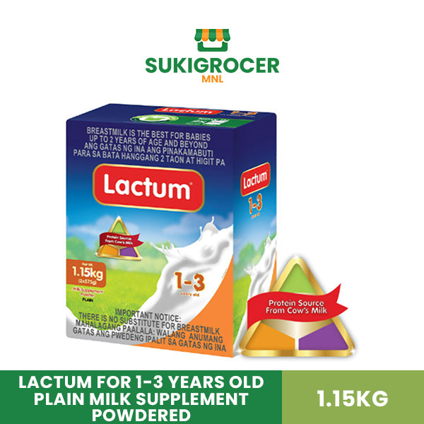 Lactum for 1-3 Years Old Plain Milk Supplement Powder 1.15KG