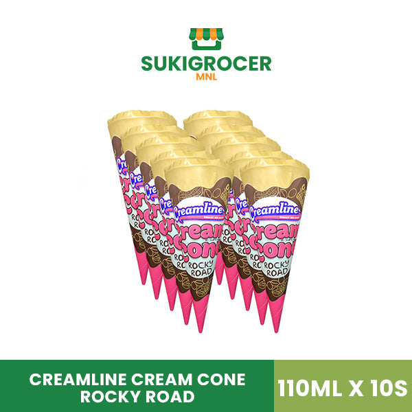 Creamline Cream Cone Rocky Road 110ML x 10s