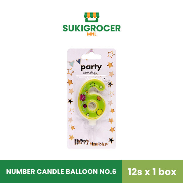 Number Candle Balloon No.6 12s x 1 box