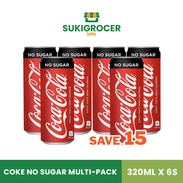 Coke No Sugar Multi-pack 320ML x 6s
