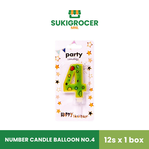 Number Candle Balloon No.4 12s x 1 box