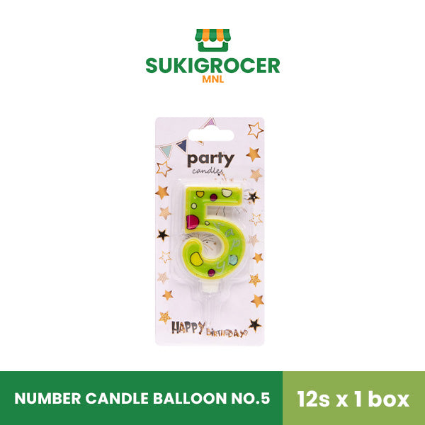 Number Candle Balloon No.5 12s x 1 box