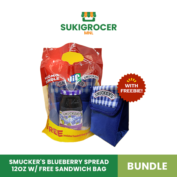 Smucker's Blueberry Spread 12oz w/ free Sandwich Bag Bundle