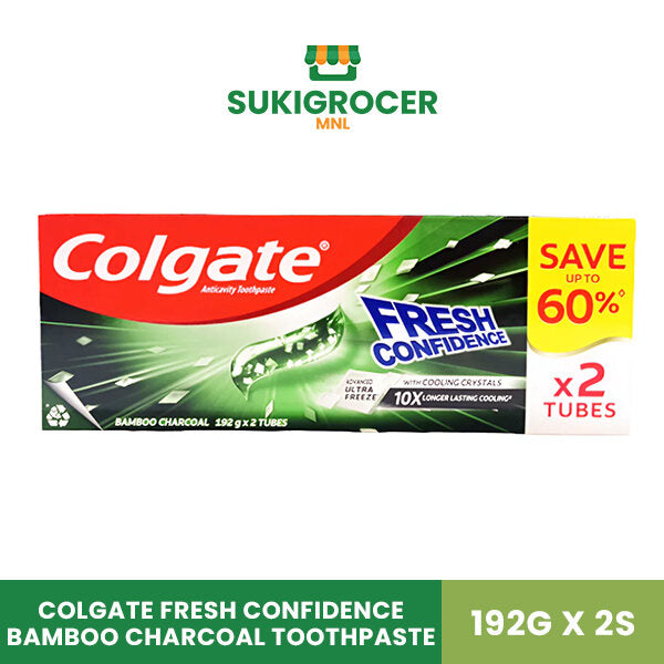 Colgate Fresh Confidence Bamboo Charcoal Toothpaste 192G x 2's