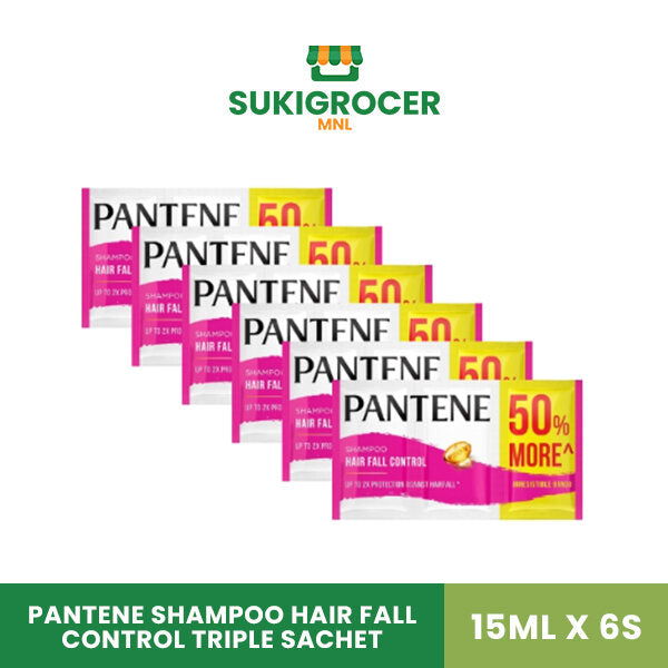 Pantene Shampoo Hair Fall Control Tri Sachet 15ML x 6's