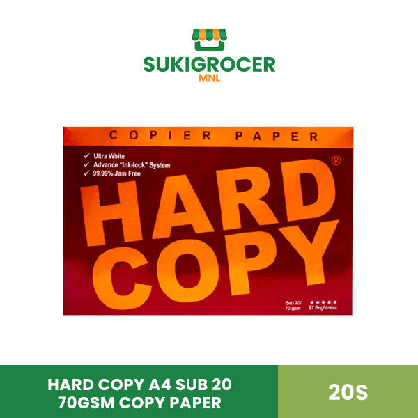 Hard Copy A4 Sub 20 70gsm Copy Paper 20s