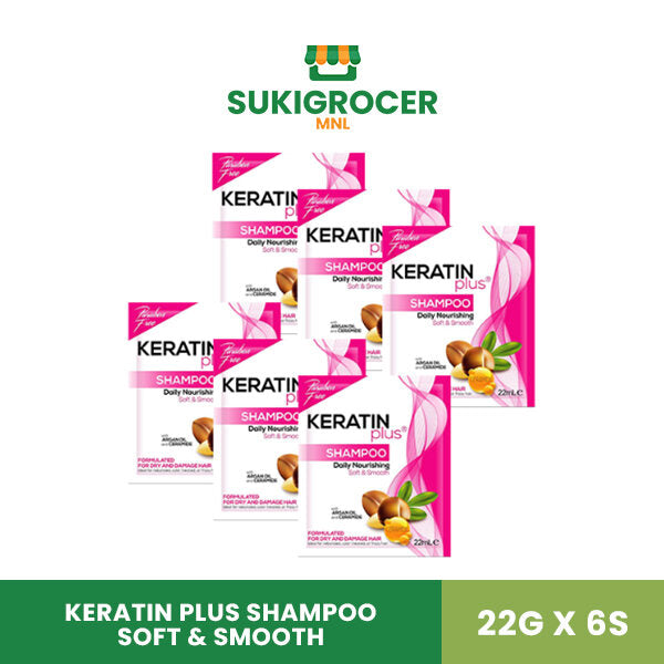 Keratin Plus Shampoo Soft & Smooth 22G x 6's