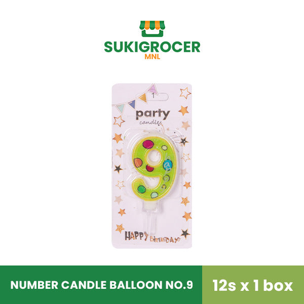 Number Candle Balloon No.9 12s x 1 box