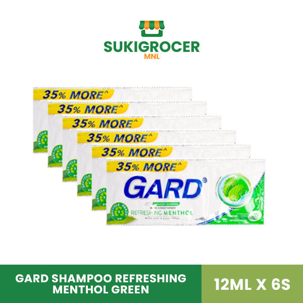 Gard Shampoo Refreshing Menthol Green 12ML x 6's
