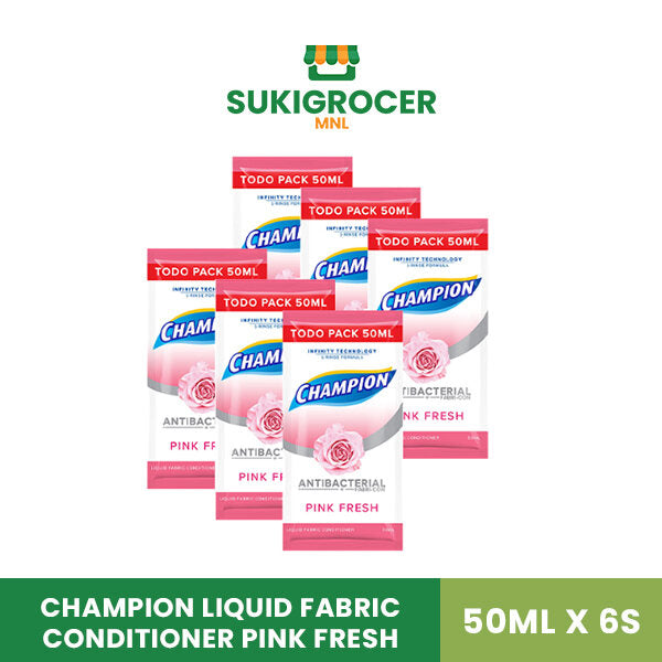 Champion Liquid Fabric Conditioner Pink Fresh 50ML x 6's
