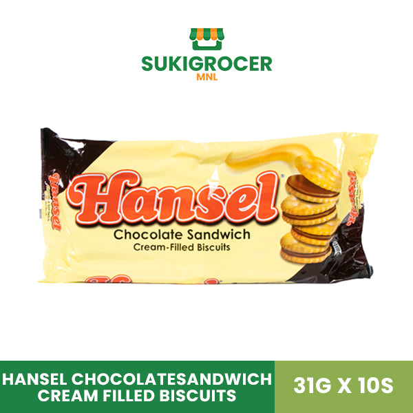 Hansel Chocolate Sandwich Cream Filled Biscuits 31G x 10s