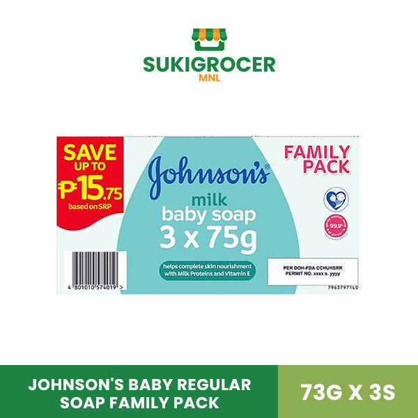 Johnson's Baby Regular Soap Family Pack 75G x 3s