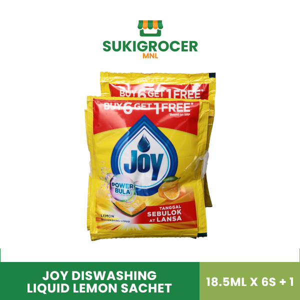 Joy Diswashing Liquid Lemon Sachet 18.5ML x 6s + 1