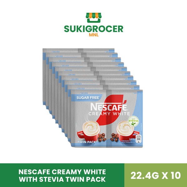 Nescafe Creamy White with stevia twin pack 22.4G x 10