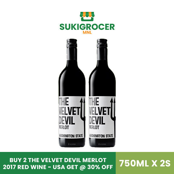 BUY 2 The Velvet Devil Merlot 2017 Red Wine - USA GET @ 30% Off Bundle