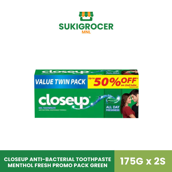 Closeup Anti-Bacterial Toothpaste Menthol Fresh Promo Pack Green 175G x 2s