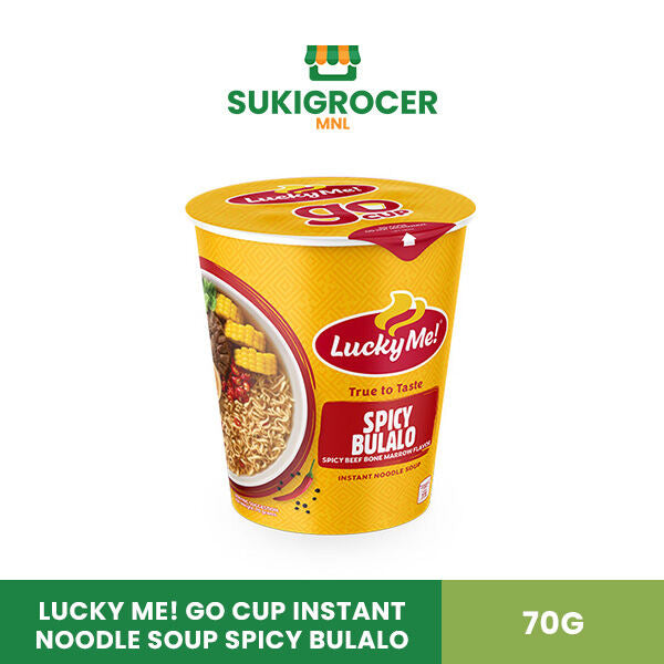 Lucky Me! Go Cup Instant Noodle Soup Spicy Bulalo 70G