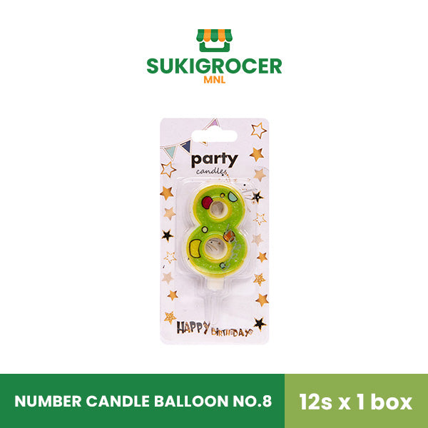 Number Candle Balloon No.8 12s x 1 box