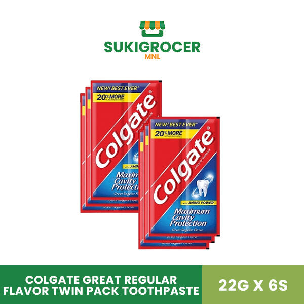 Colgate Great Regular Flavor Twin Pack Toothpaste 22G x 6's