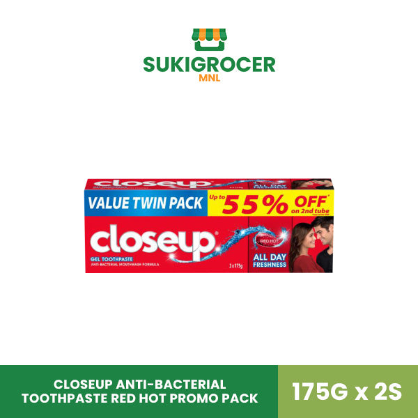 Closeup Anti-Bacterial Toothpaste Red Hot Promo Pack 175G x 2s