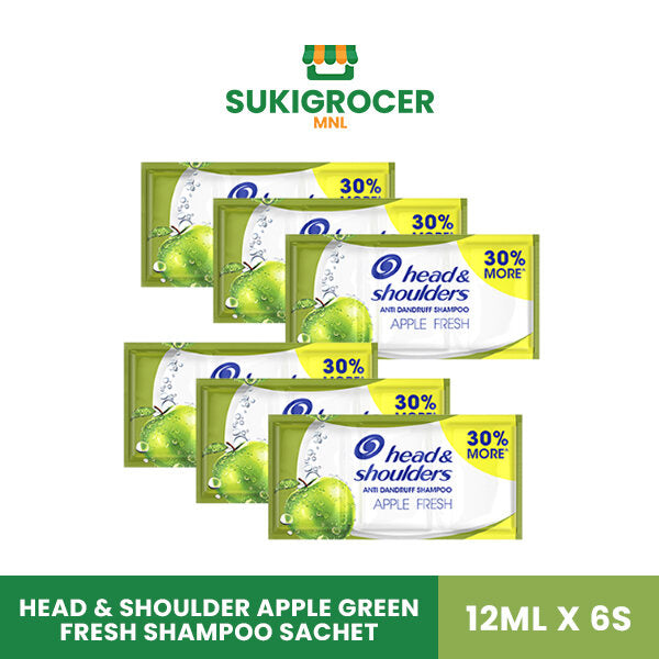 Head & Shoulders Apple Green Fresh Shampoo Sachet 12ML x 6's