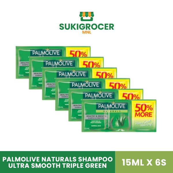 Palmolive Naturals Shampoo Ultra Smooth Triple Green 15ML x 6's
