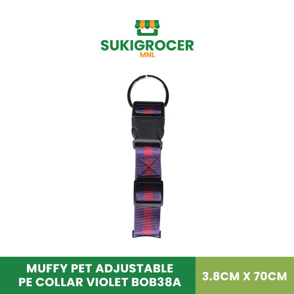 Muffy Pet Adjustable PE Collar Violet BOB38A 3.8CM x 70CM