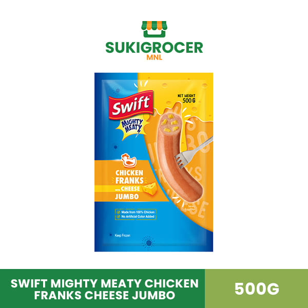 Swift Mighty Meaty Chicken Franks Cheese Jumbo 500G