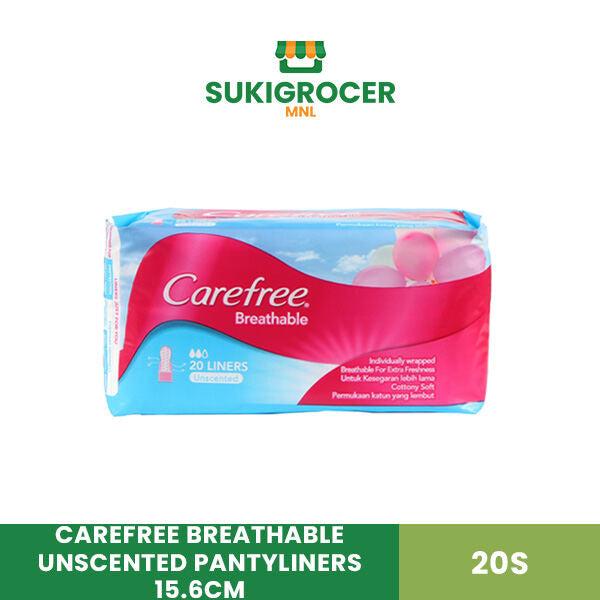 Carefree Breathable Unscented Pantyliners 15.6CM 20s